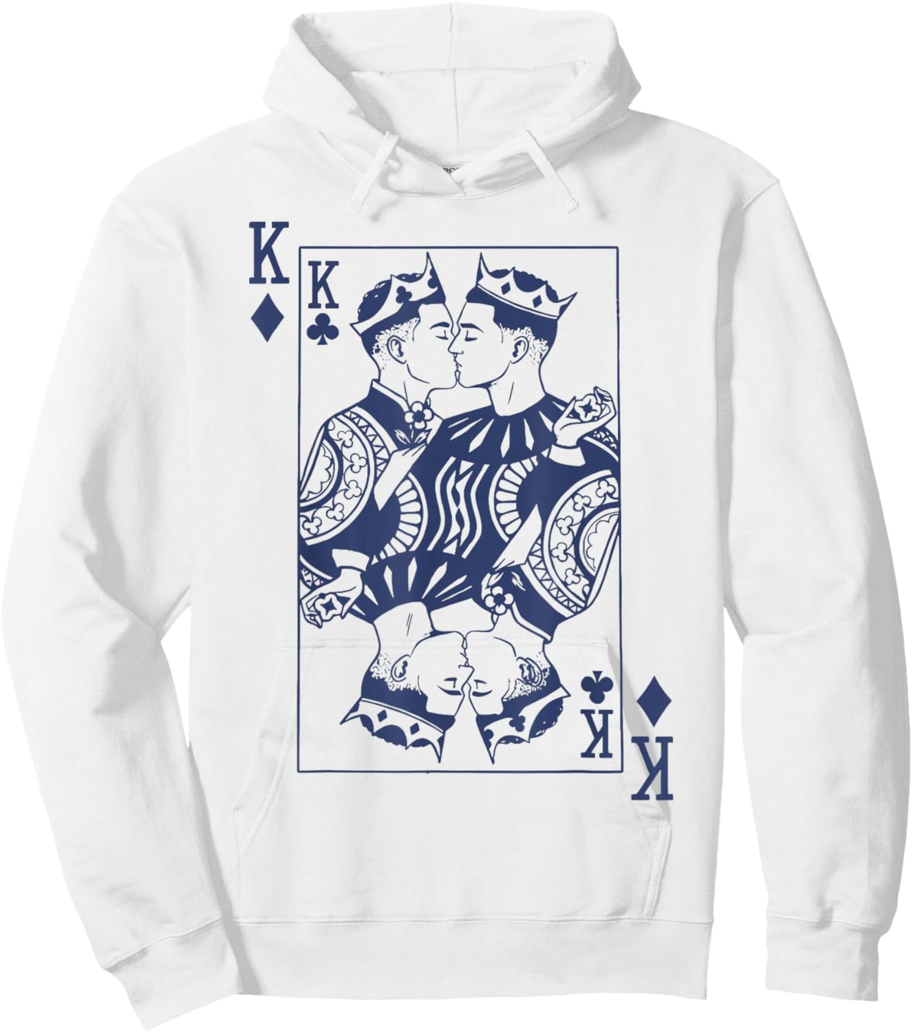 King of Hearts Gay Couple Playing Cards LGBTQ Pride Month Hoodie - Hoodie | White