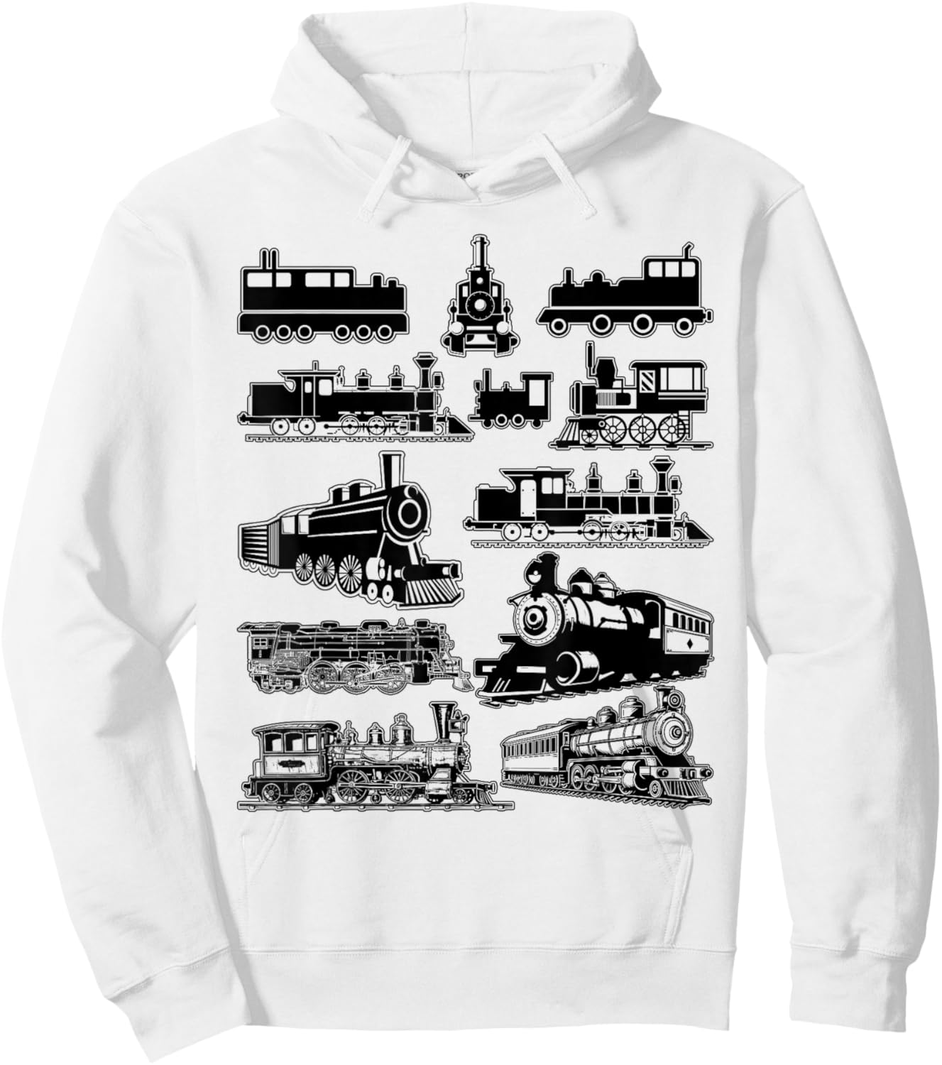 Vintage Steam Train Locomotive Toddler Boys Kids Hoodie - Hoodie | White