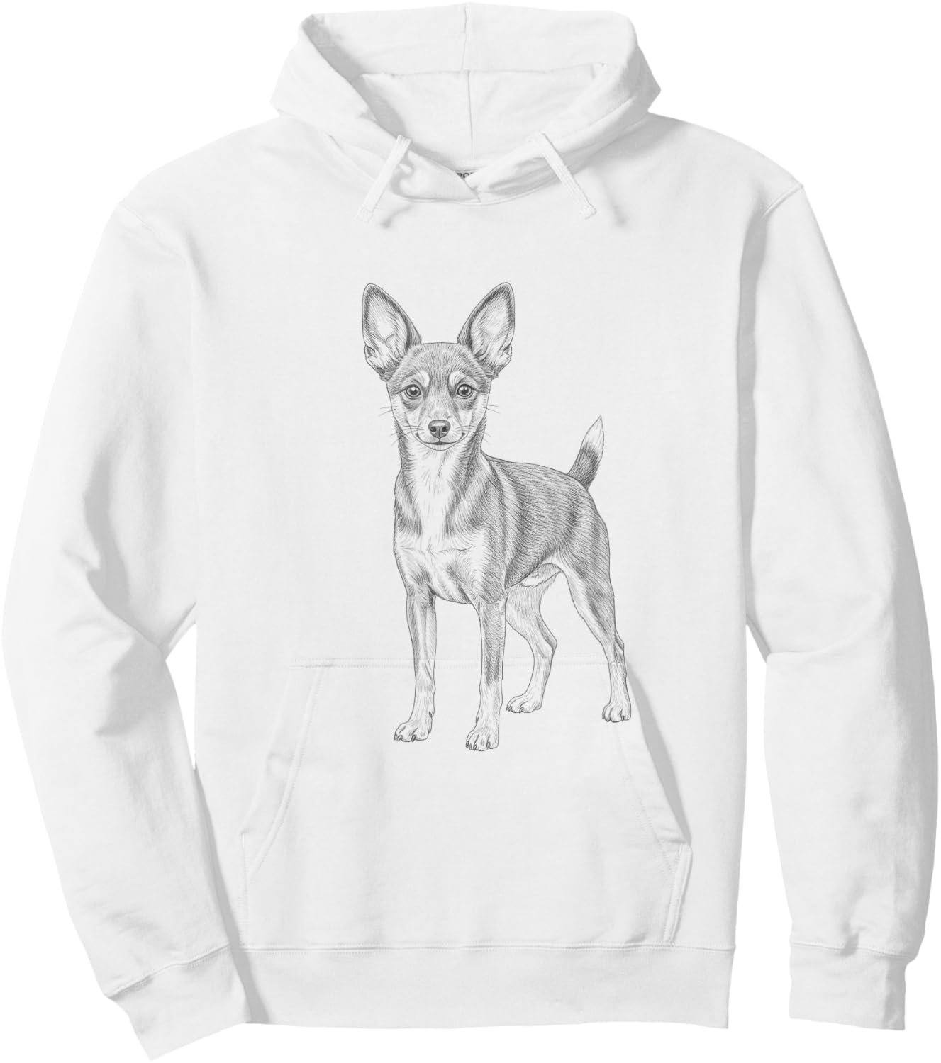 Vintage Toy Fox Terrier Drawing Art Design Hoodie - Hoodie | White