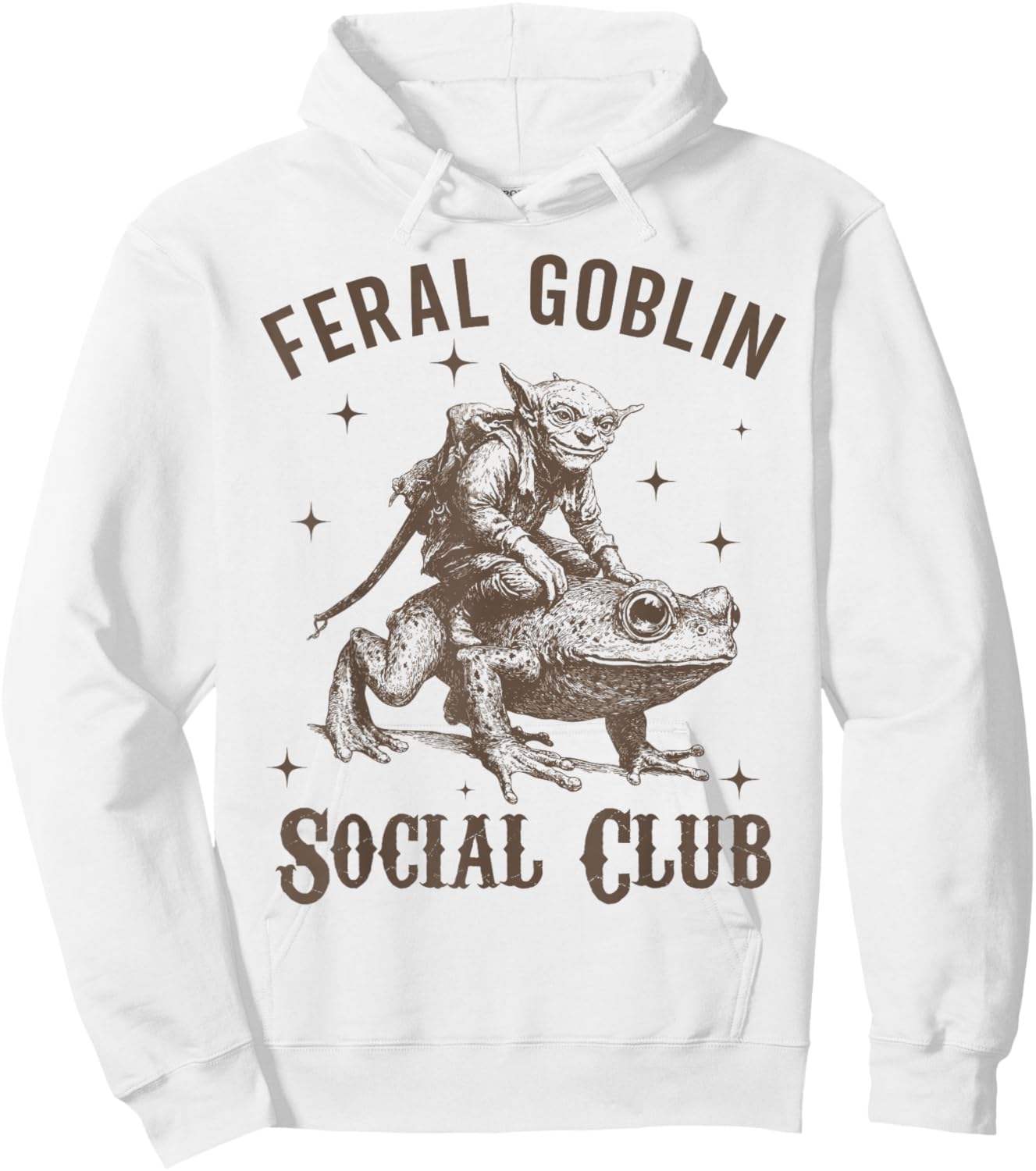 Funny Goblincore Feral Goblin Social Club Hoodie - Hoodie | White