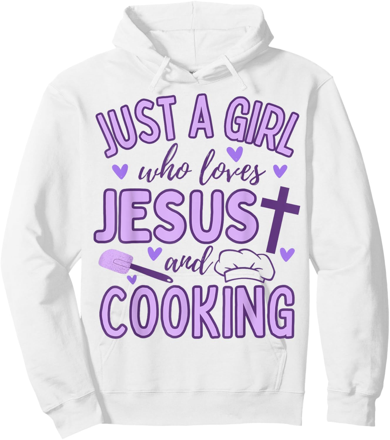 Just A Girl Who Loves Jesus and Cooking Christian Funny Chef Hoodie - Hoodie | White