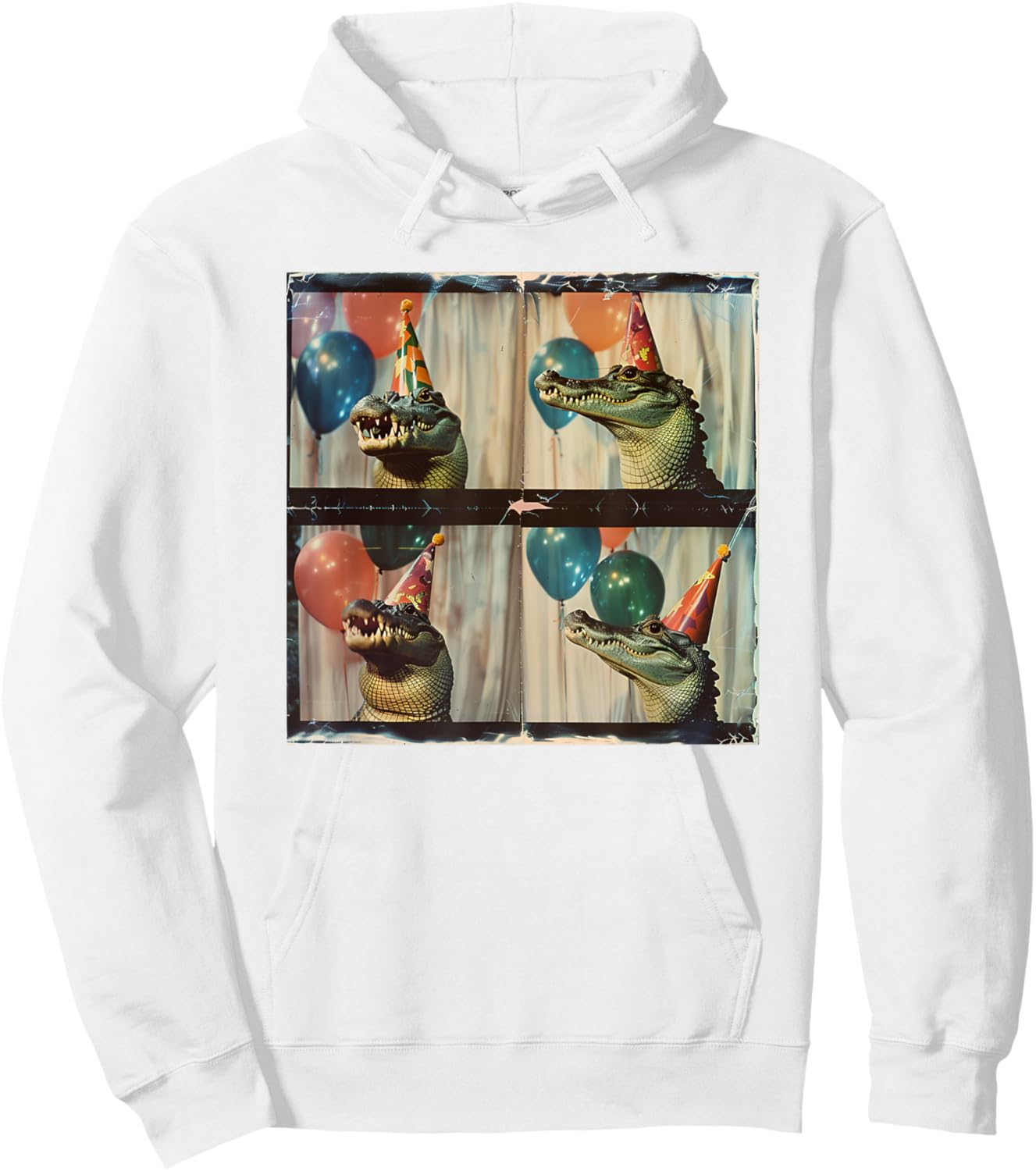 Funny Crocodile Face Alligator Croc Florida Gator Birthday Hoodie - Hoodie | White