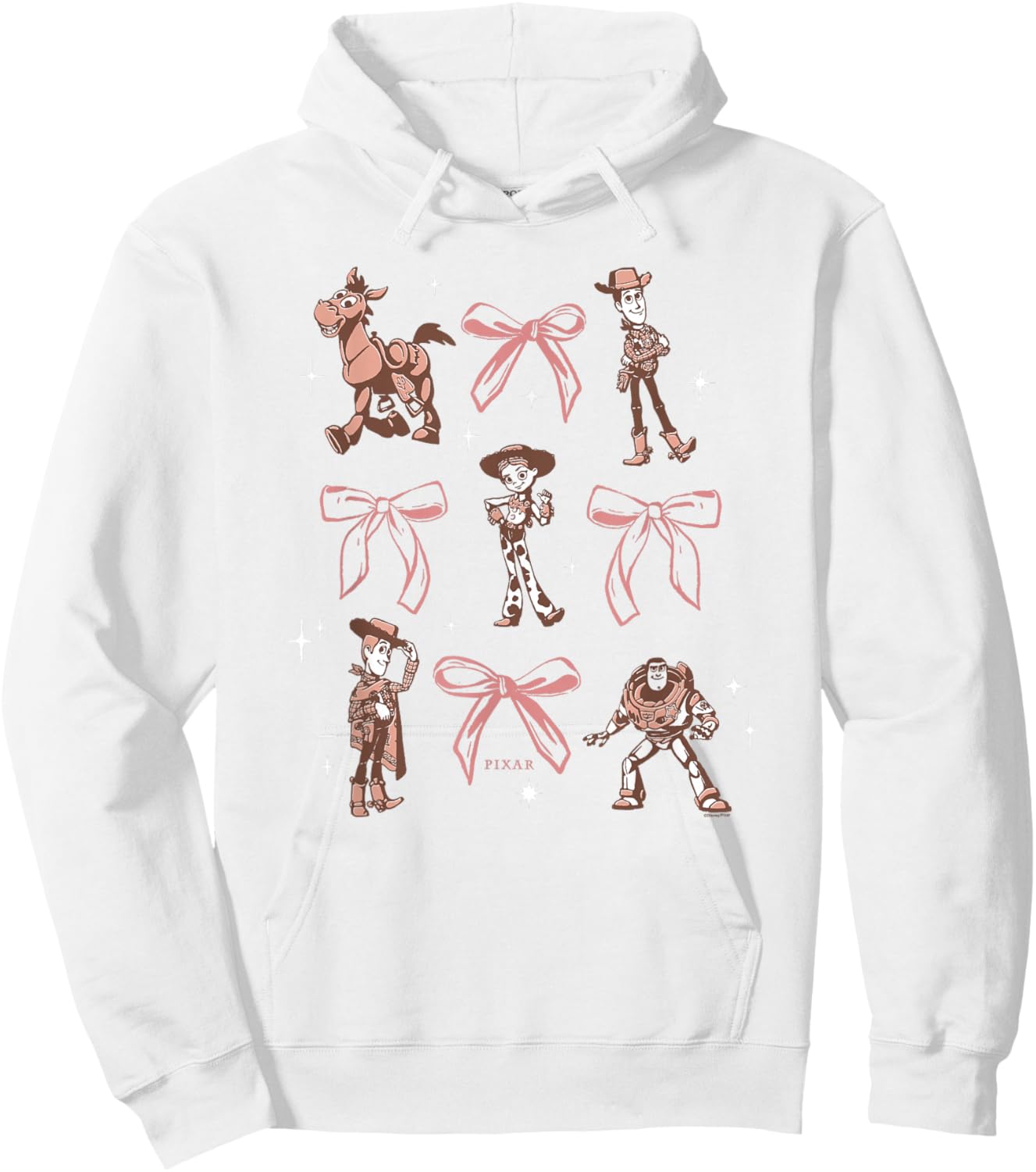 Disney Pixar Toy Story 5 Pink Coquette Bows Hoodie - Hoodie | White
