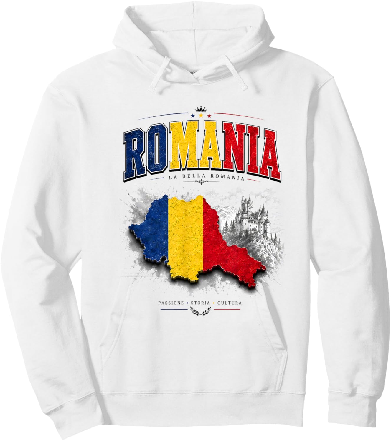 Romania Flag , Romanian , Romania Flag Men Women Hoodie - Hoodie | White