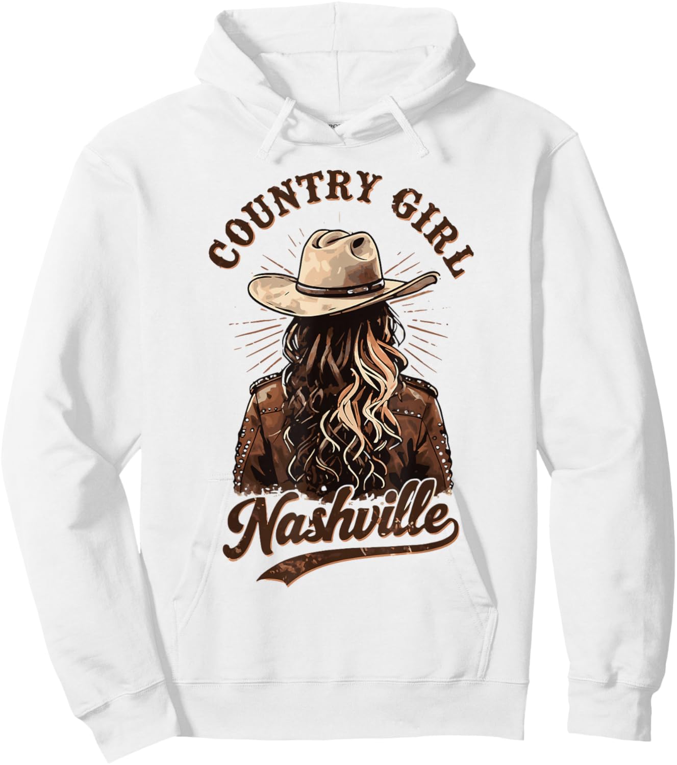 Nashville Country Music Cow Girl Vacation Bride Bachelorette , white, S Hoodie - Hoodie | White