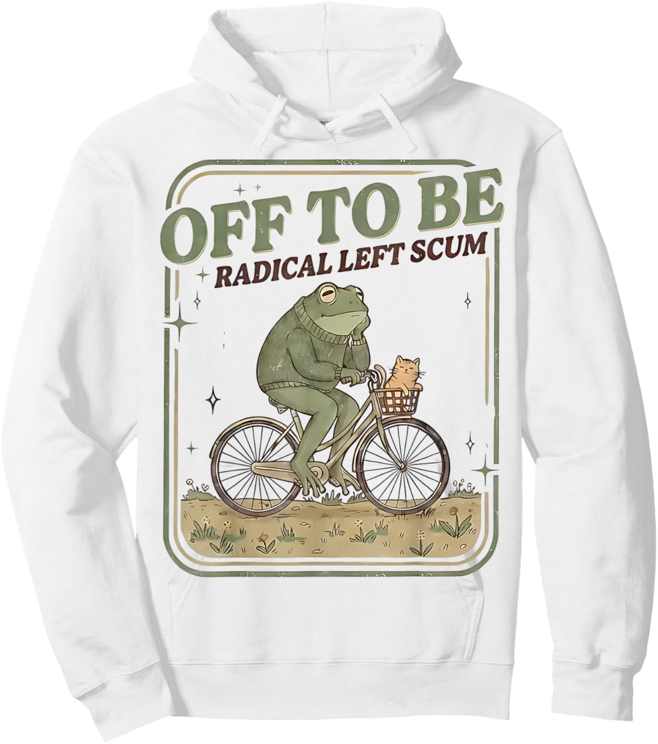 Frog Bicycle Meme Hoodie - Hoodie | White