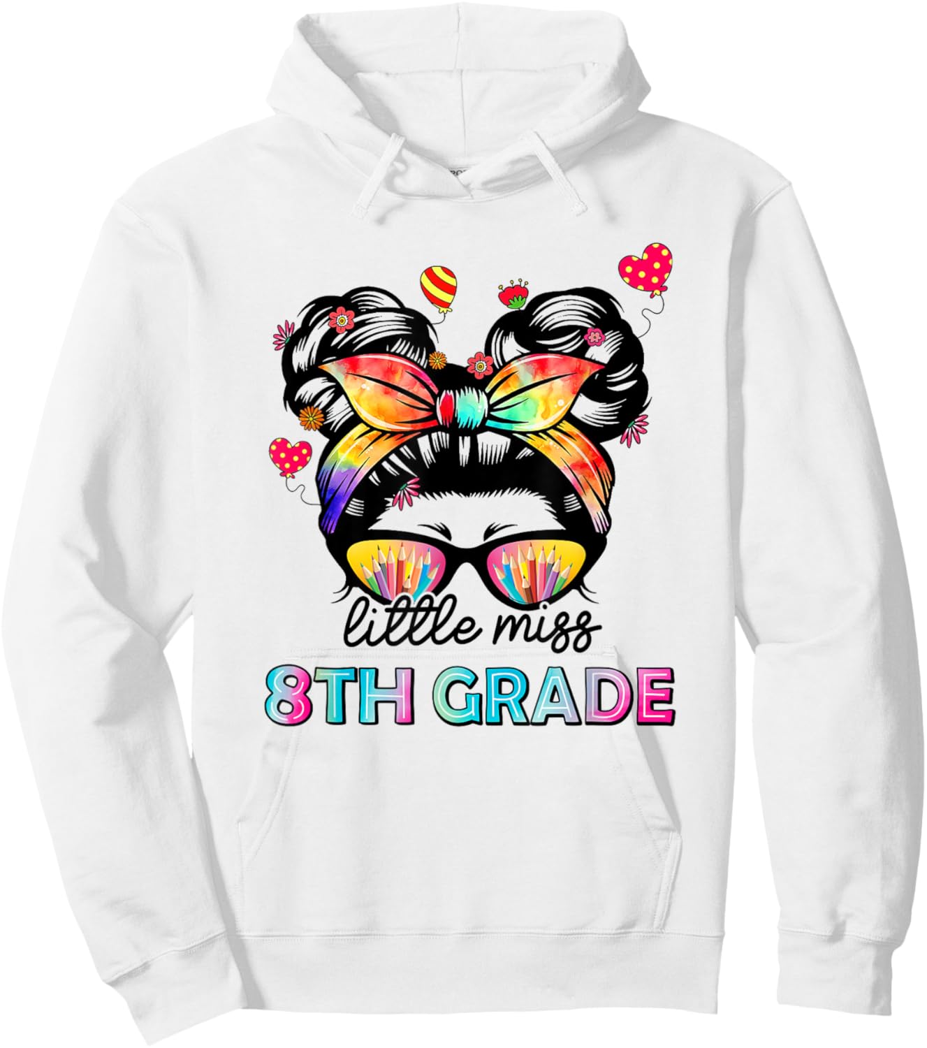 Little Miss Eighth Grade Back To School 8th Grade Girls Hoodie - Hoodie | White