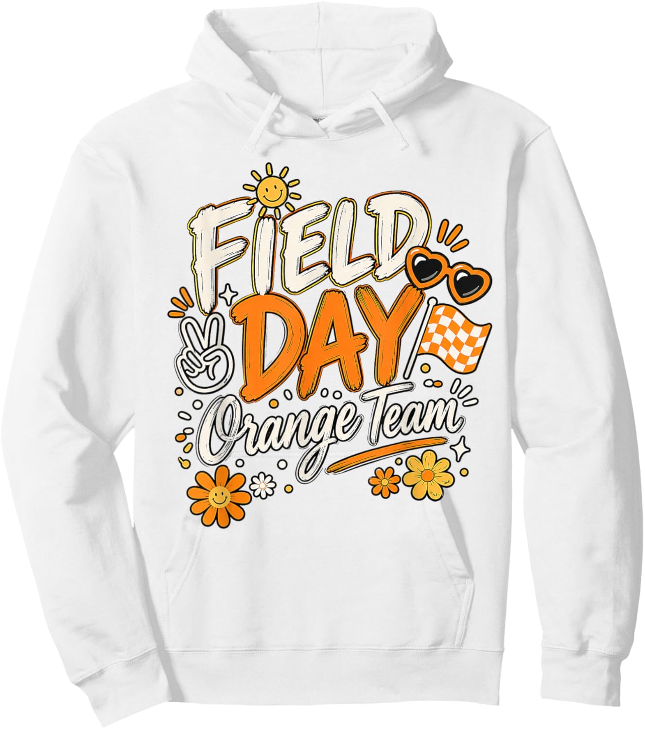 Field Day Orange Team Color Field Trip Team Game Competition Hoodie - Hoodie | White