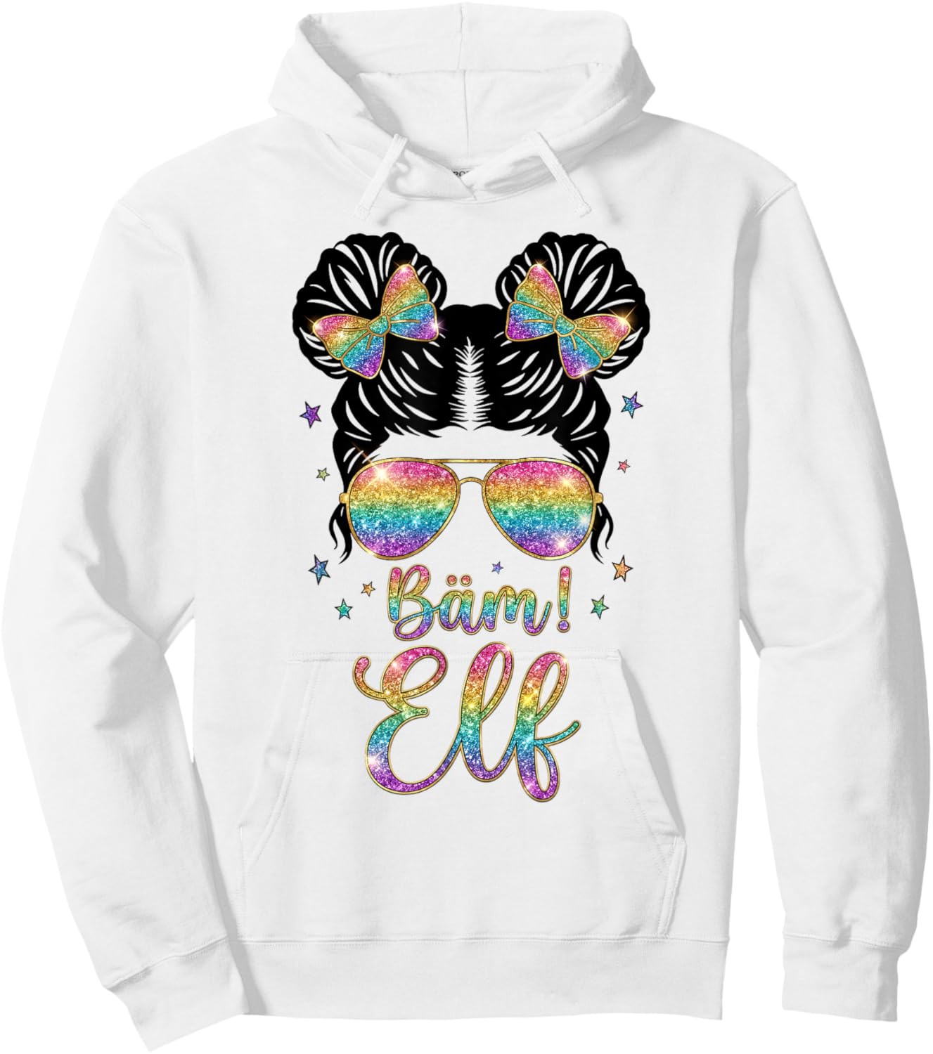 11th Birthday Girl Messy Bun Bäm! 11 Hoodie - Hoodie | White