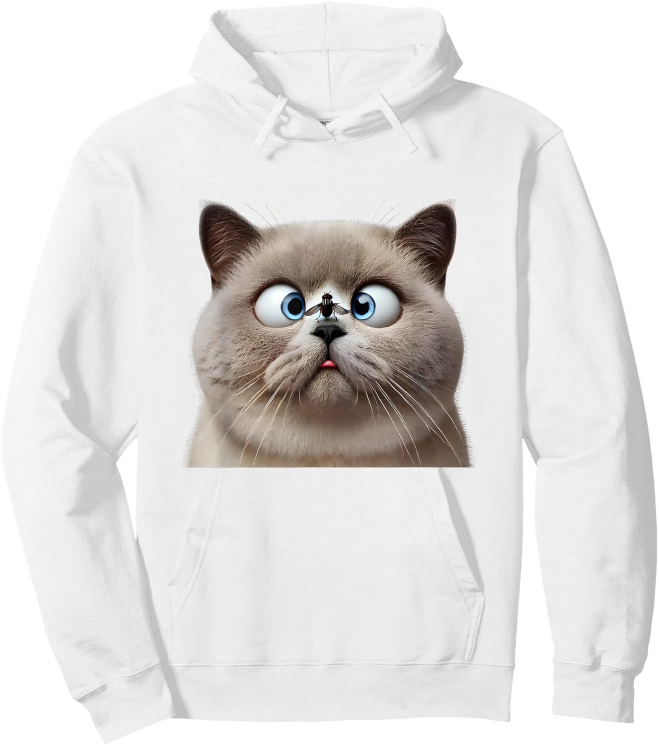 Funny Cross Eyed British Shorthair Cat Women Kids Hoodie - Hoodie | White