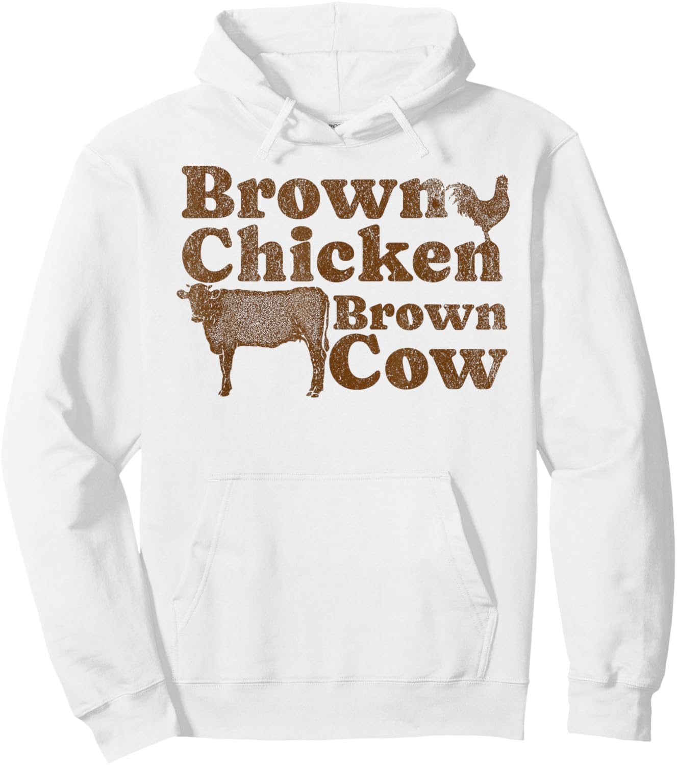Brown Chicken Brown Cow 1970s Music Bow Chicka Wow Wow Joke Hoodie - Hoodie | White