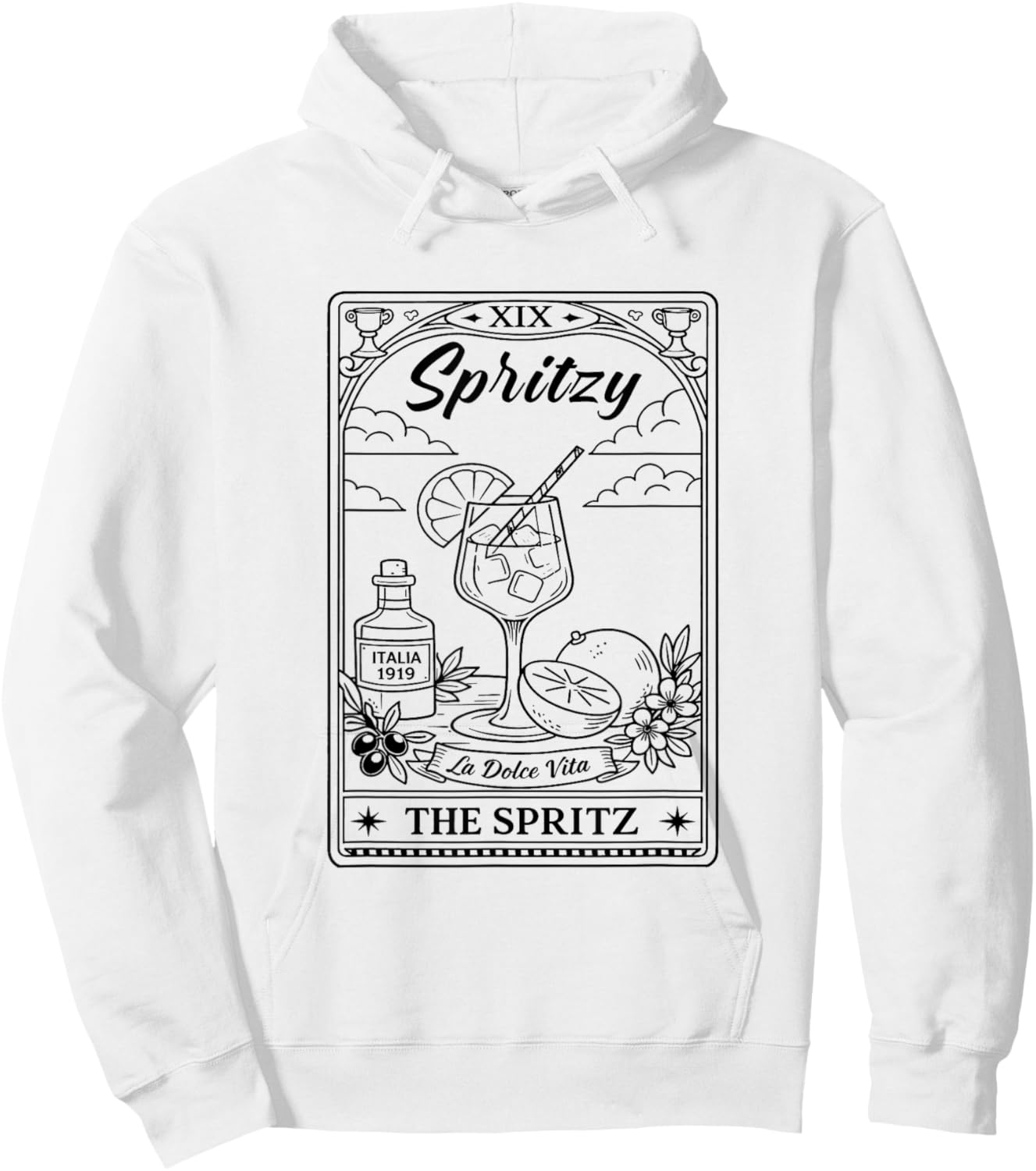 Italian Summer, Spritz Veneto Cocktail Art, Aperitivo Hoodie - Hoodie | White