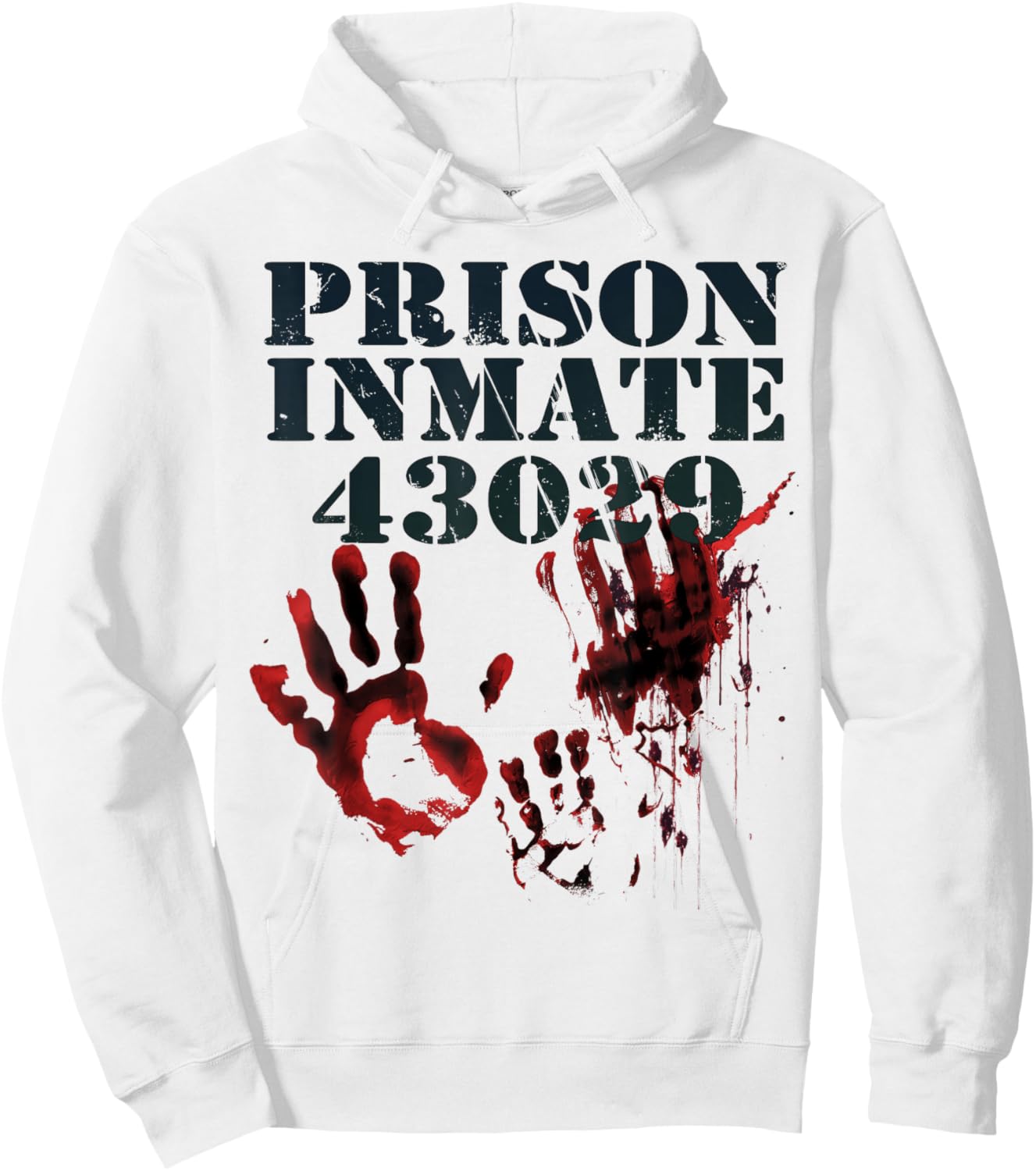 Prison Inmate Shirt Zombie Bloody Halloween Blood Splatter Hoodie - Hoodie | White
