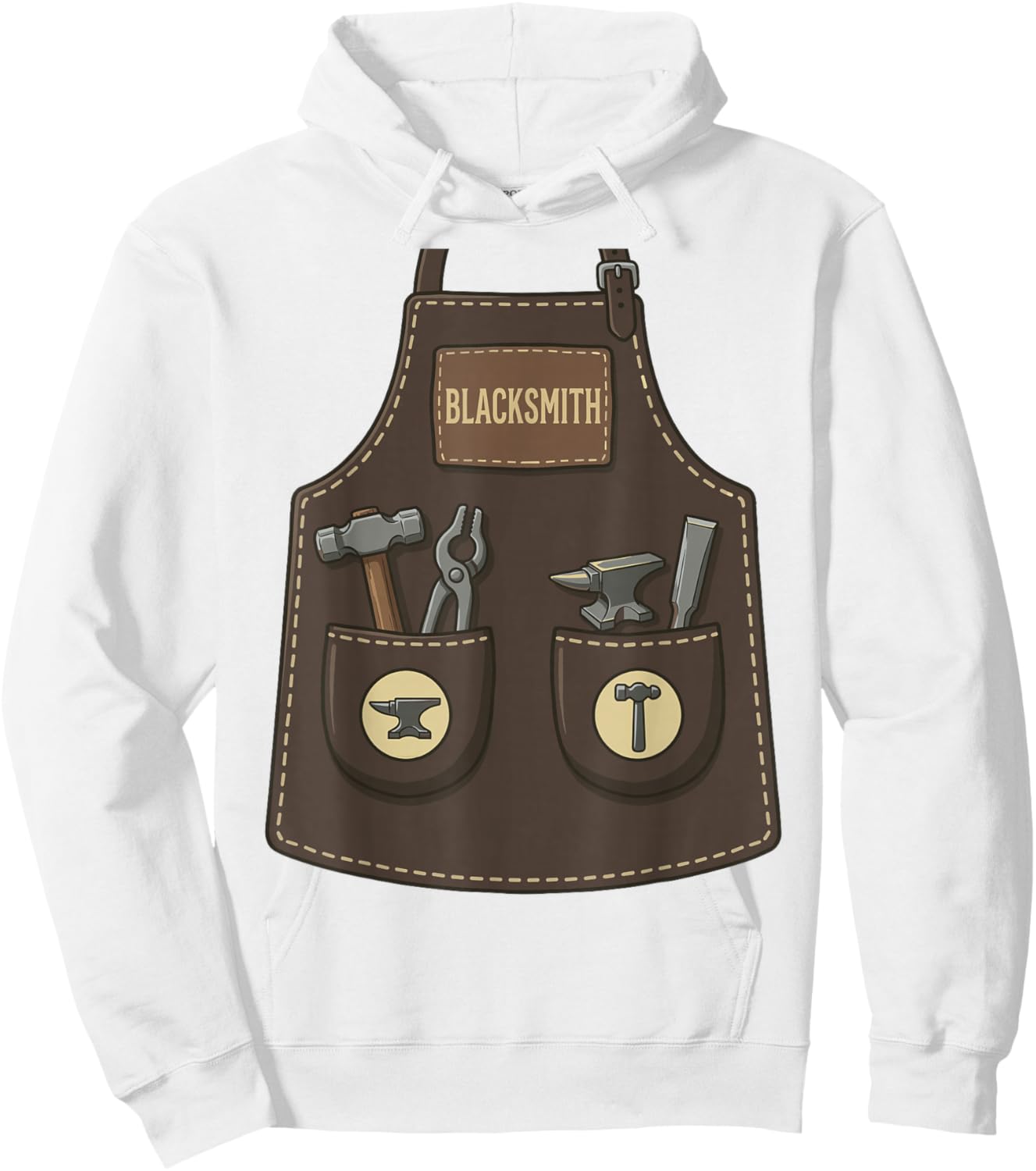 Blacksmith Funny Forge Worker Farrier Apron Costume Hoodie - Hoodie | White