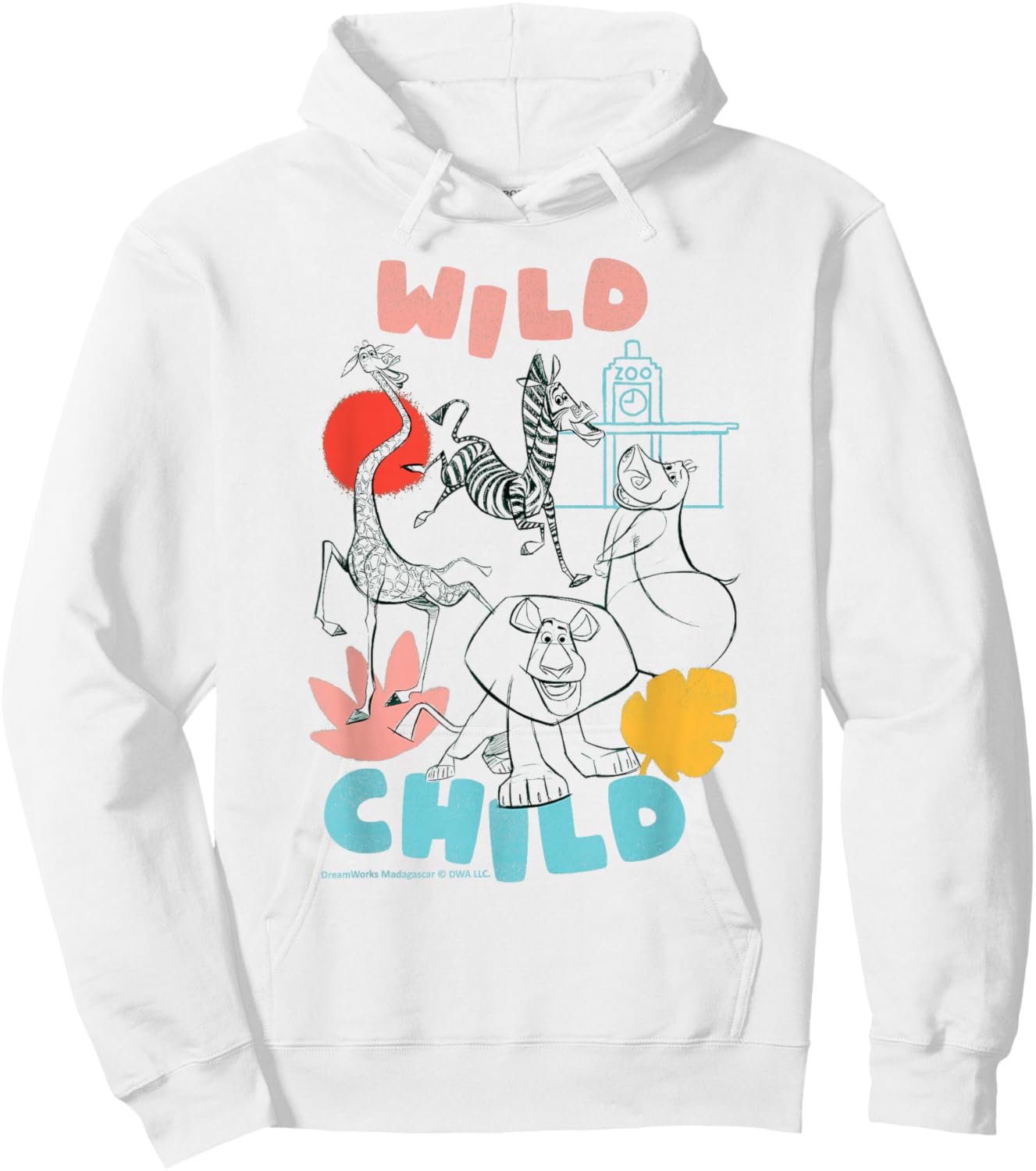 Wild Child Madagascar Zoo Adventure Fun Hoodie - Hoodie | White