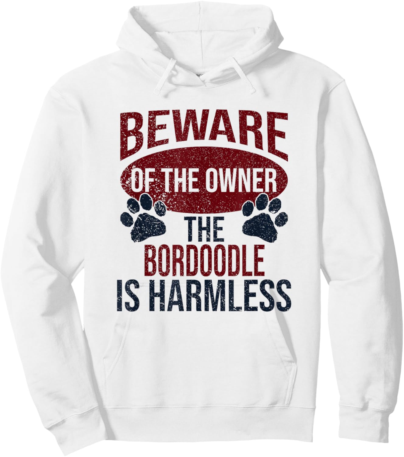Beware - Dog Dad Dog Mom Bordoodle Dog Owner Women Hoodie - Hoodie | White