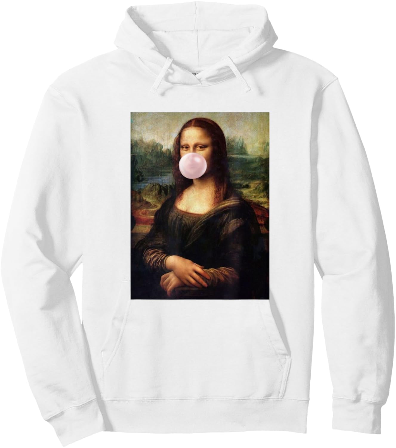 Mona Lisa Mona Lisa Bubblegum Bubble Mona Lisa Hoodie - Hoodie | White