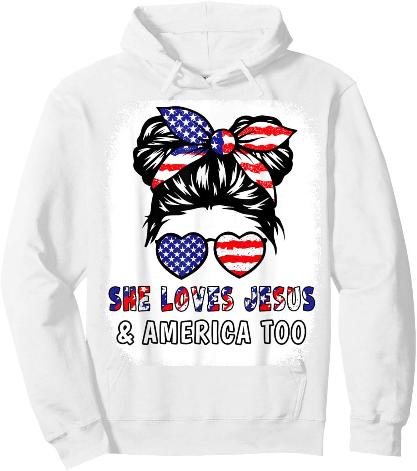 Girl Love Jesus America Cute 4th July Patriotic Teen Toddler Hoodie - Hoodie | White