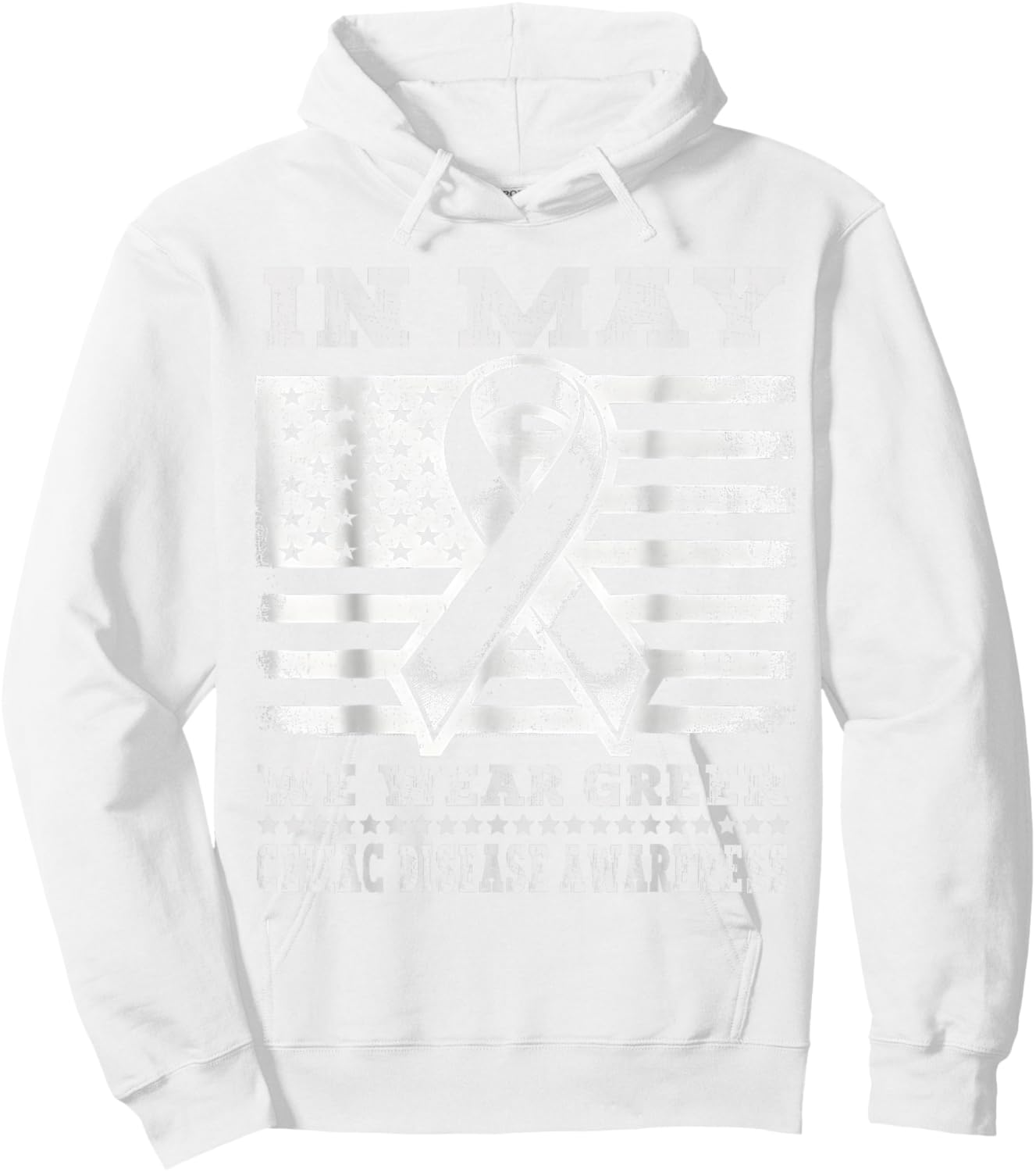 In May We Wear Green for Celiac Disease Awareness Month Hoodie - Hoodie | White