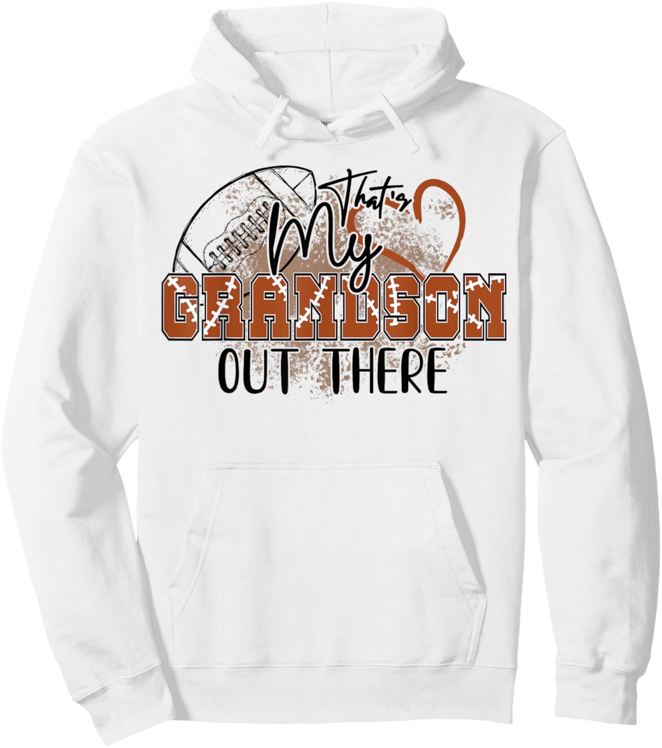 Thats My Grandson Out There Funny Football Grandma Mimi Nana Hoodie - Hoodie | White