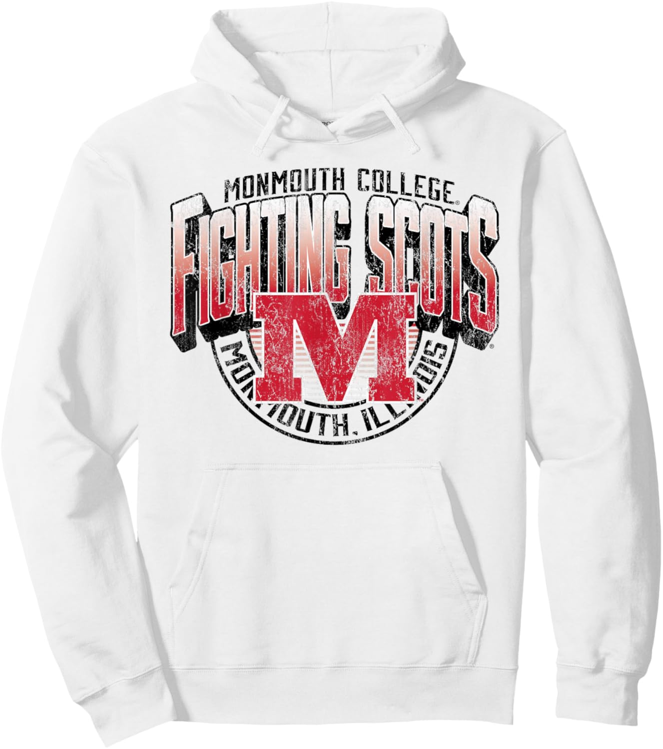 Monmouth College Fighting Scots Vintage Major Gray Hoodie - Hoodie | White