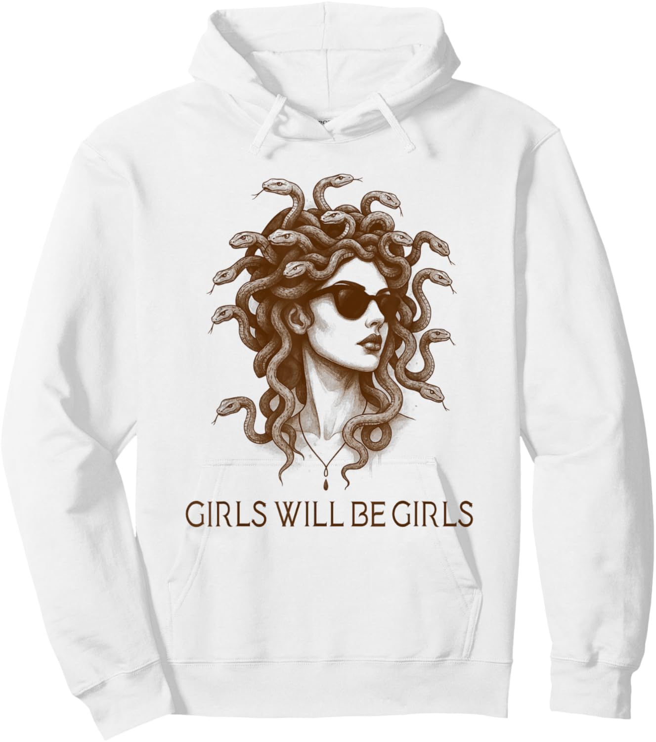 Girls Will Be Girls Feminist Medusa Feminism Greek Mythology Hoodie - Hoodie | White