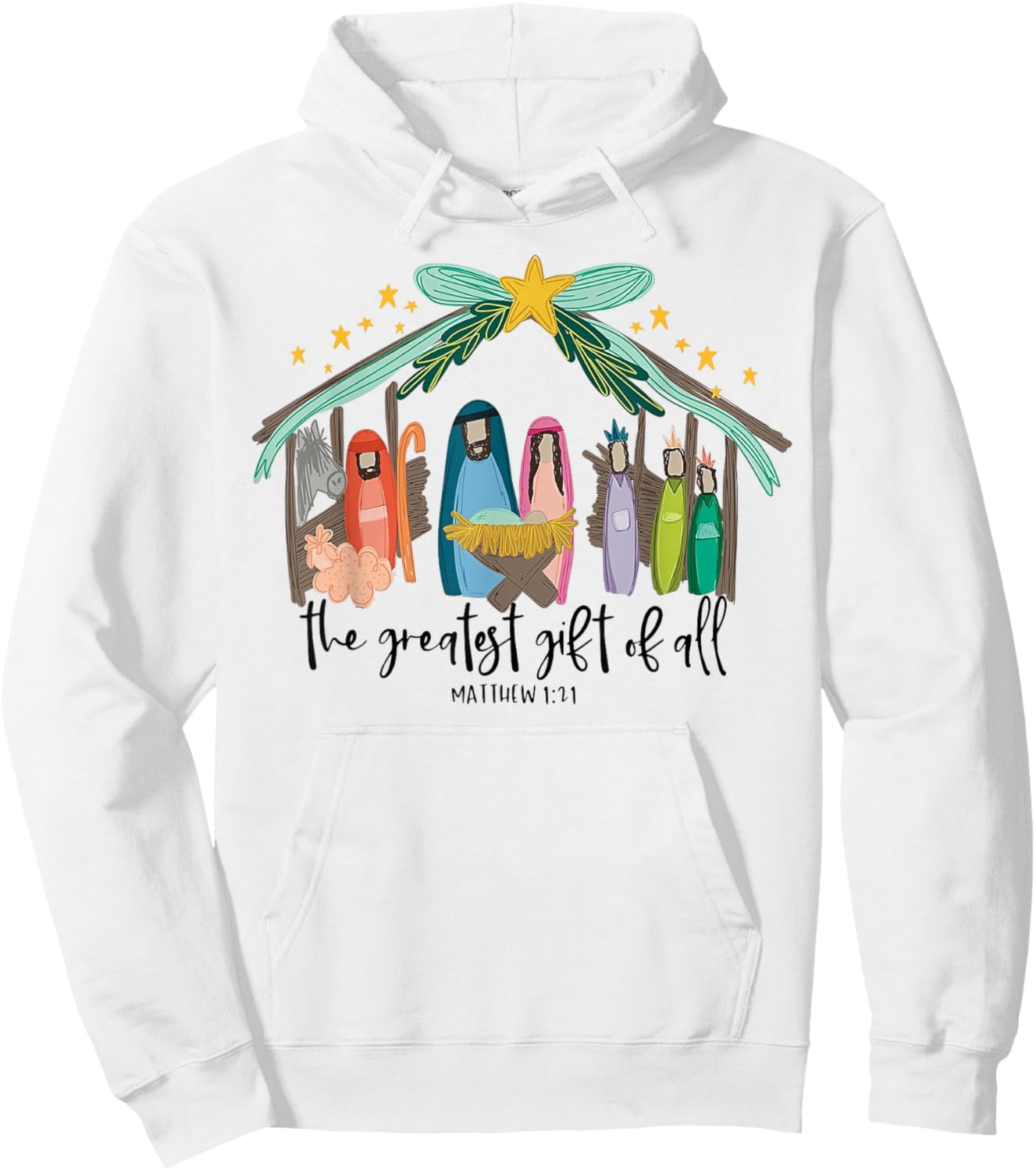 The Greatest Gift Of All Nativity Christian Christmas Hoodie - Hoodie | White
