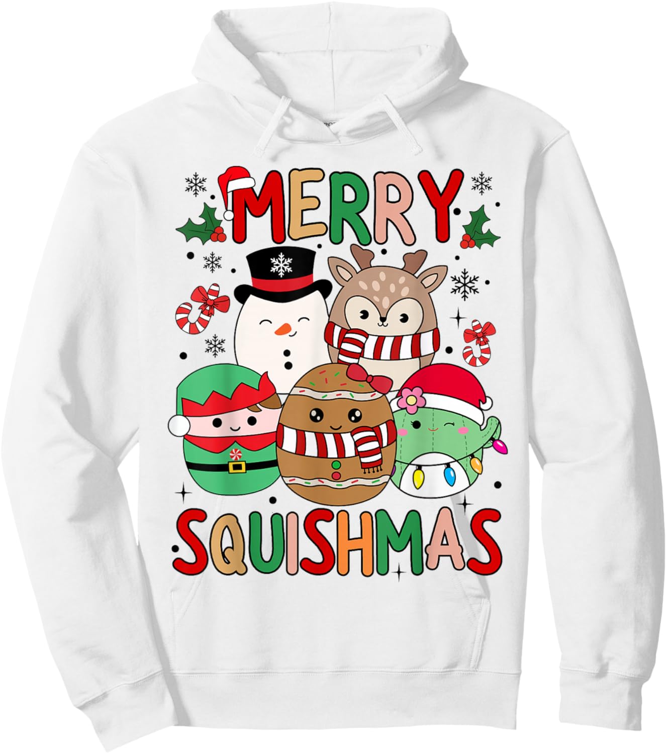 Squish Squad Merry Christmas Gifts Cute for Kids Woman Hoodie - Hoodie | White