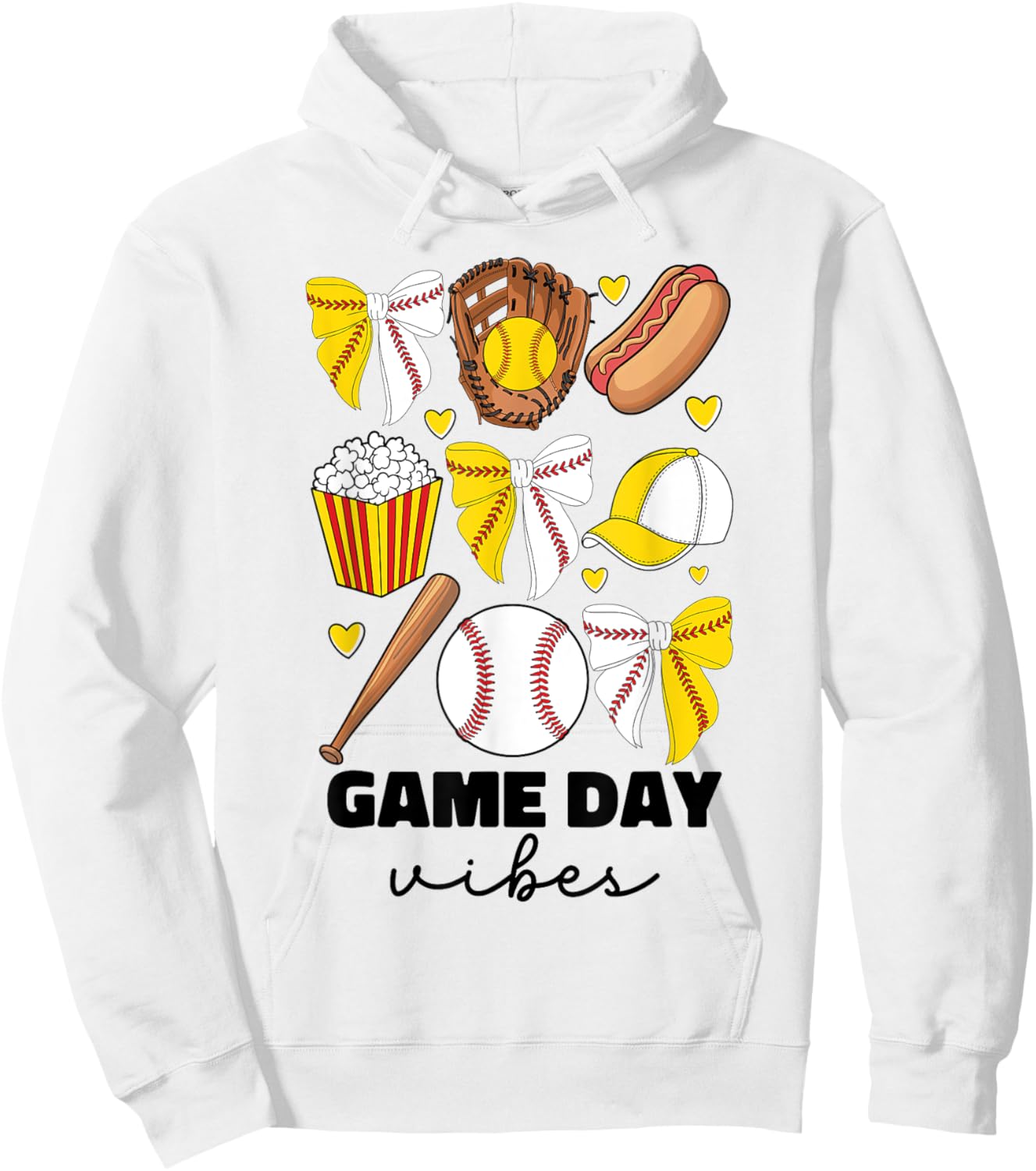 Baseball And Softball Mom Game Day Vibes Coquette Bow Women Hoodie - Hoodie | White