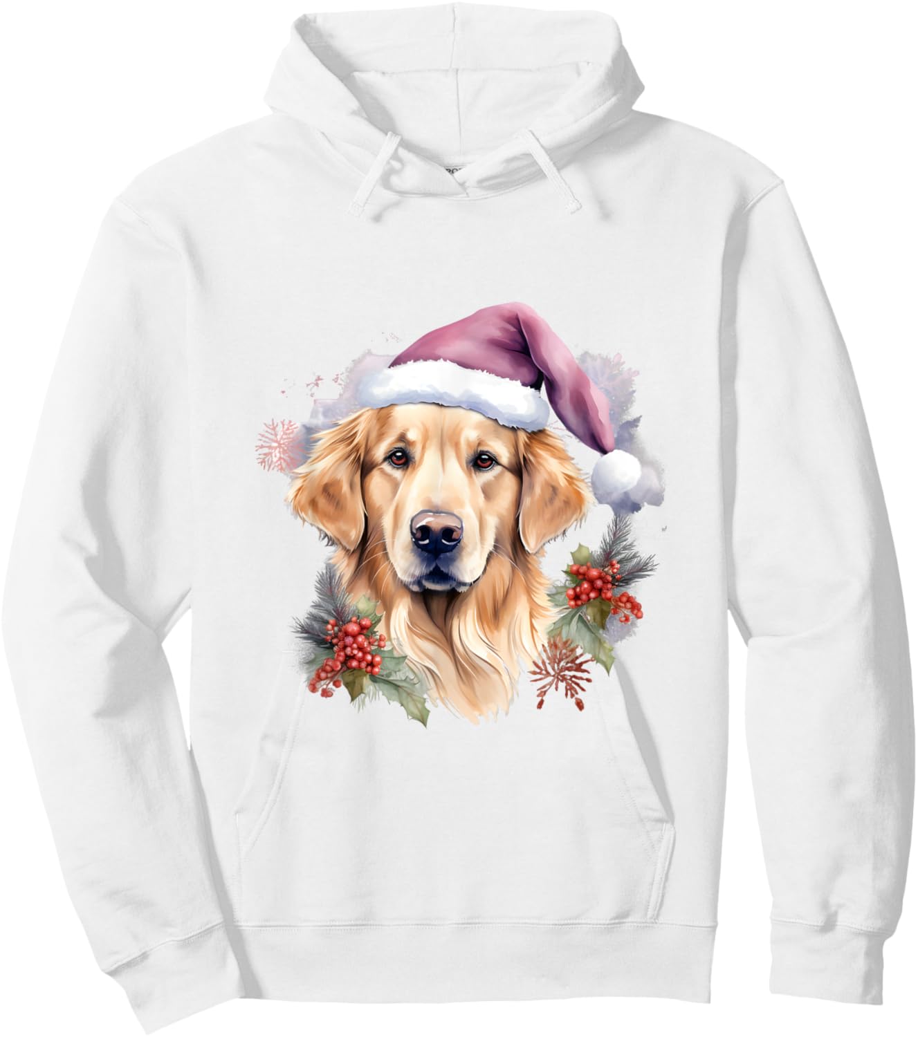 Golden Retriever Lavender Christmas Winter Dog Hoodie - Hoodie | White