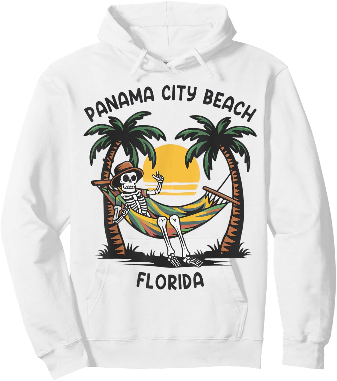 Vintage Panama City Beach Florida Palms FL Sunset Funny Men Women Hoodie - Hoodie | White