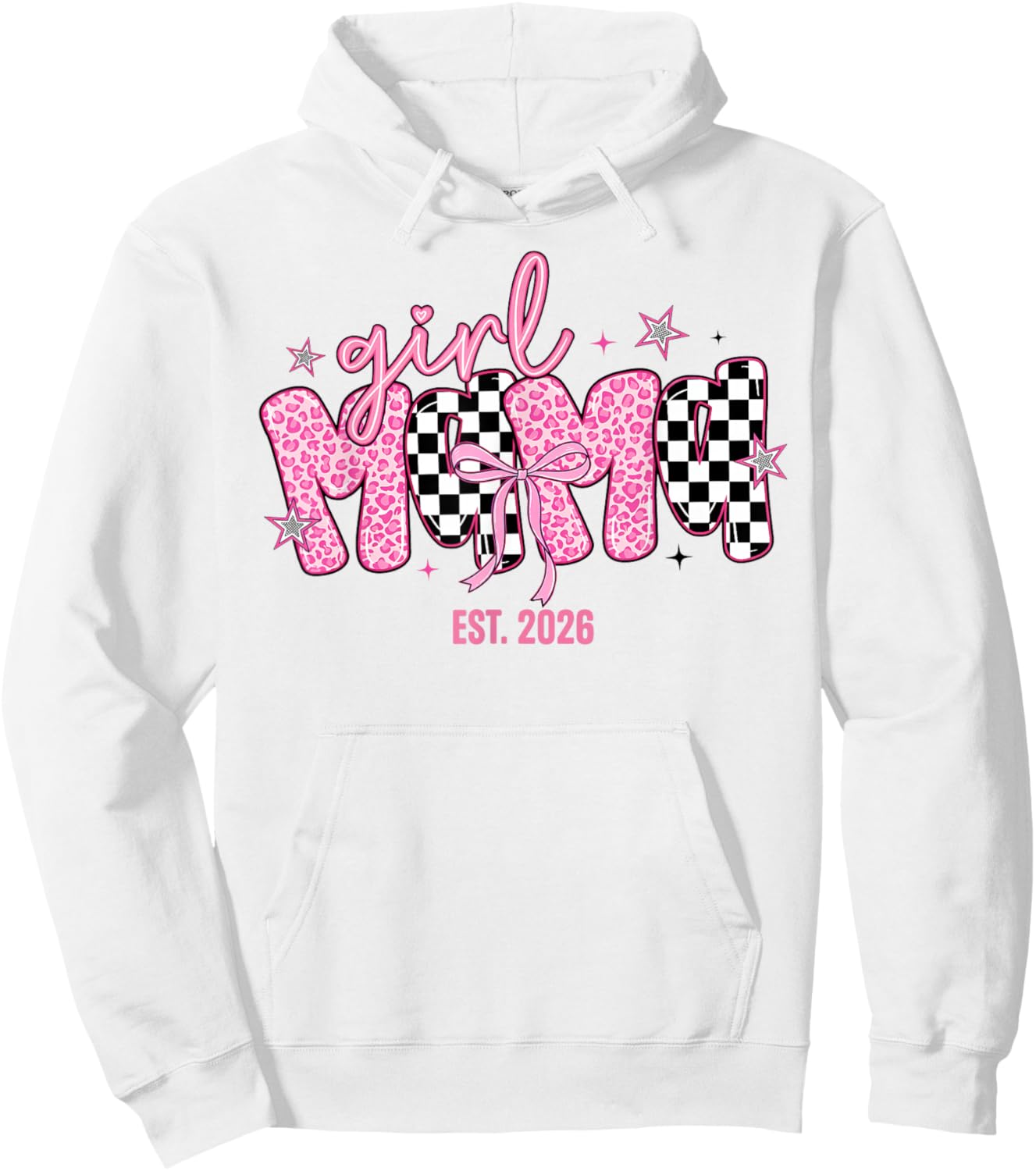 Girl Mama Est 2026 Pregnancy Reveal Mom to Be New Mommy Hoodie - Hoodie | White