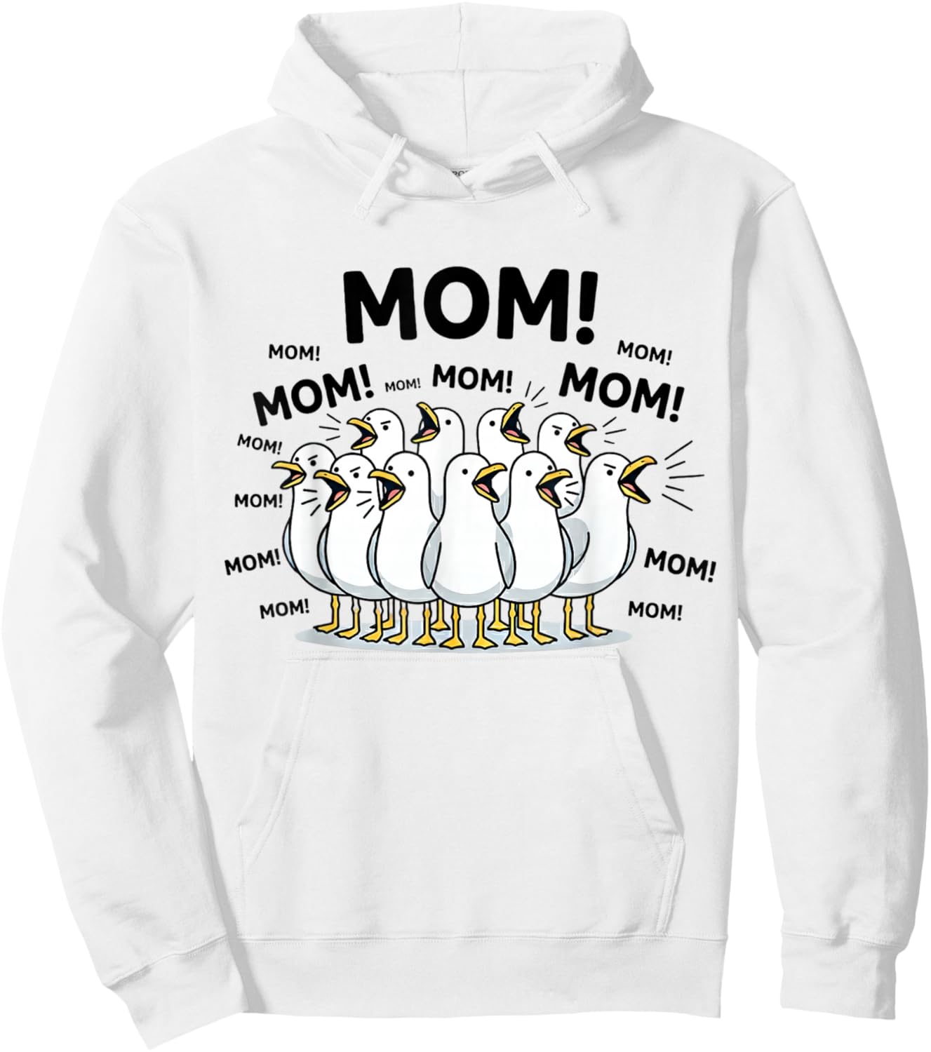 Mom Ocean Life Mother's Day Funny Seagull Mom Bird Animal Hoodie - Hoodie | White