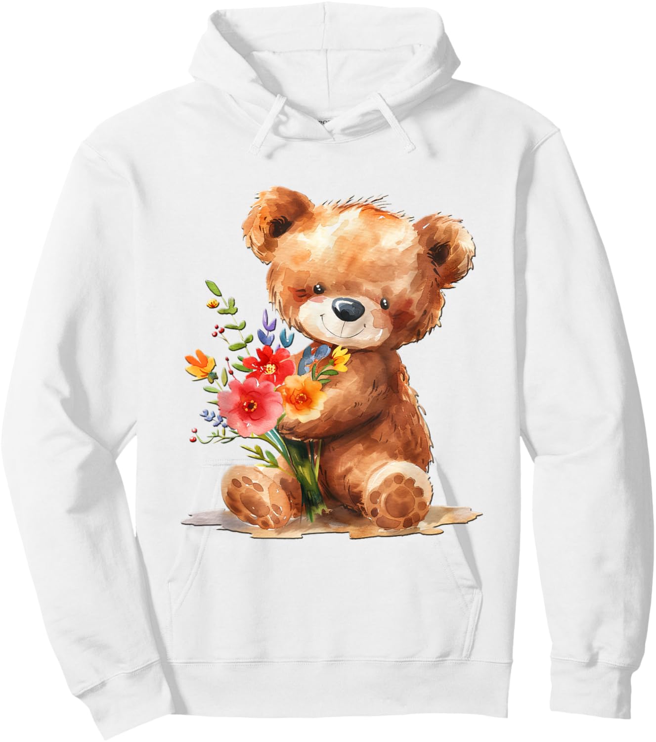 Baby Bear with Flowers Cute Lil Bears snugglebear Daughter Hoodie - Hoodie | White