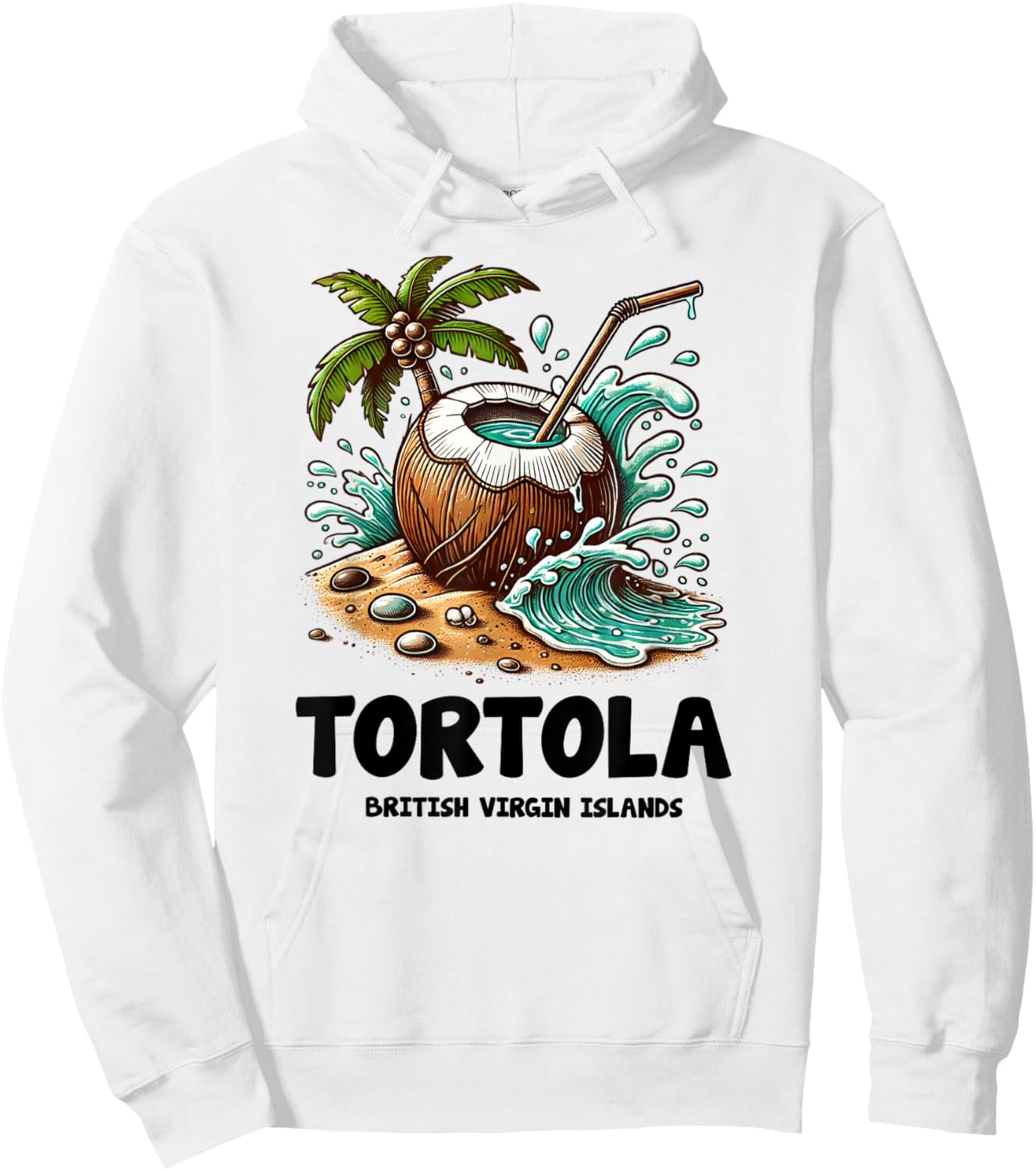 Tortola B.V.I British Virgin Islands Souvenir Vacation Hoodie - Hoodie | White