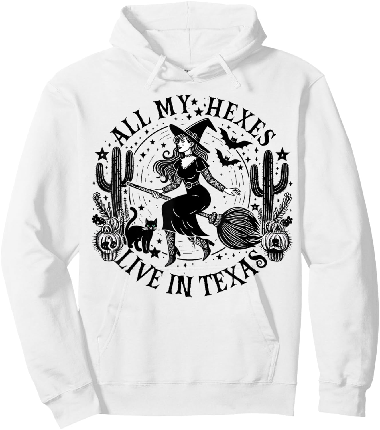 All My Hexes Live In Texas Western Country Witch Halloween Hoodie - Hoodie | White