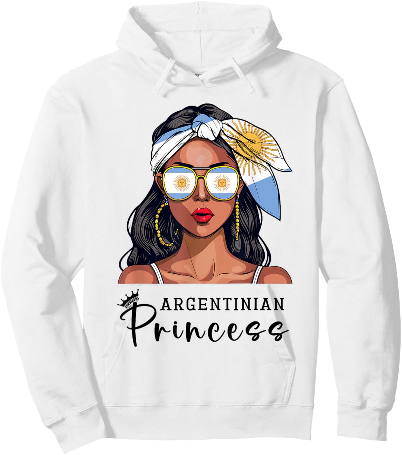 Argentinian Souvenirs Products Woman Flag Princess Argentina Hoodie - Hoodie | White