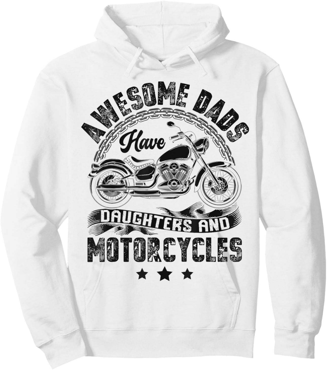 Awesome Dads Have Daughters And Motorcycle Biker Dad Father Hoodie - Hoodie | White