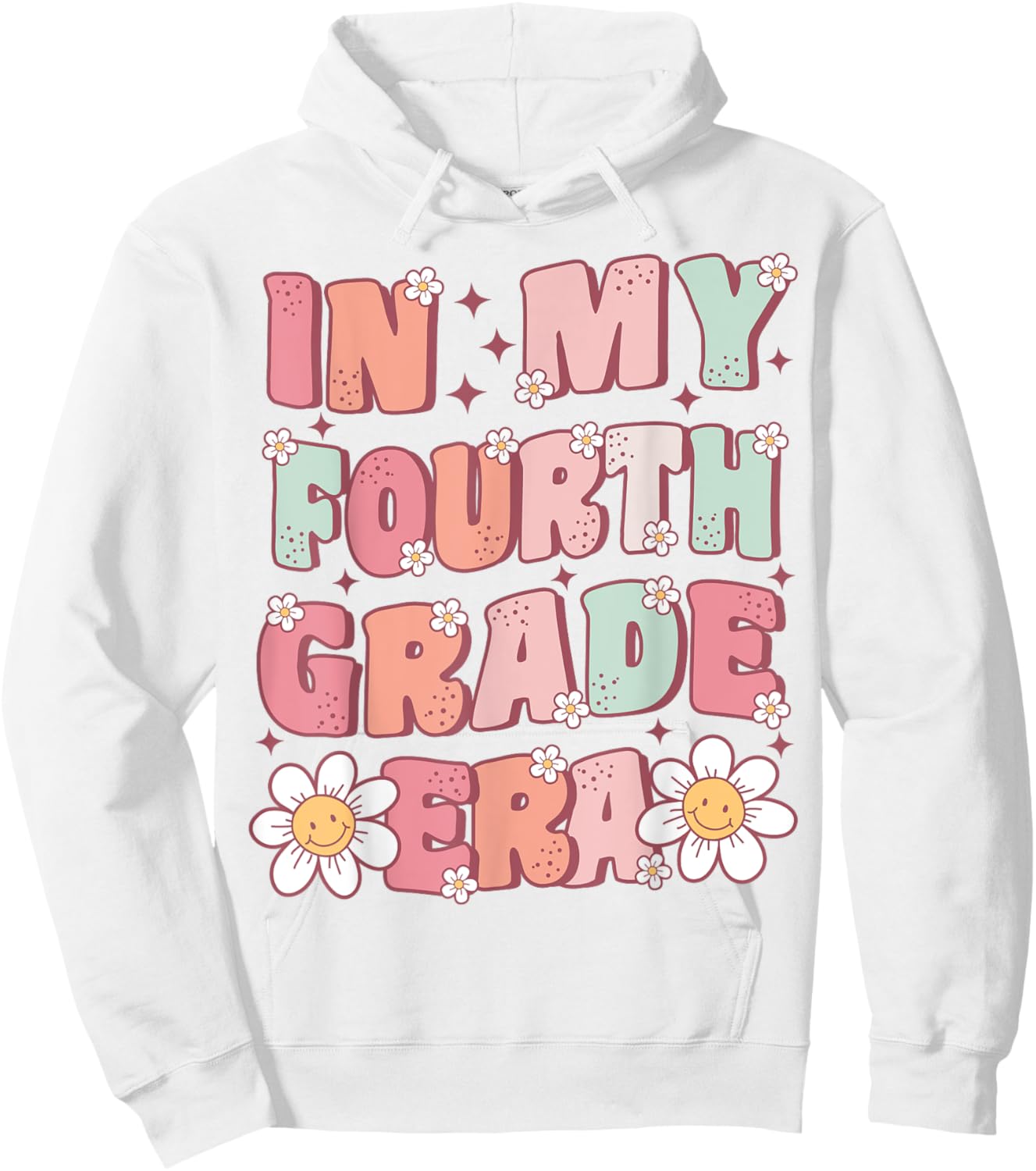 In My Fourth Grade Era Cute Groovy 4th Grade Back to School Hoodie - Hoodie | White