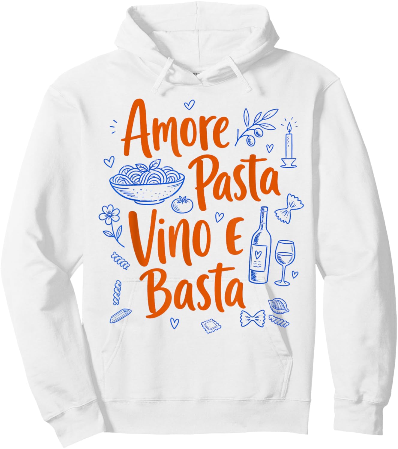 Pasta Lover Carbonara Spaghetti Amore Pasta Vino E Basta Hoodie - Hoodie | White