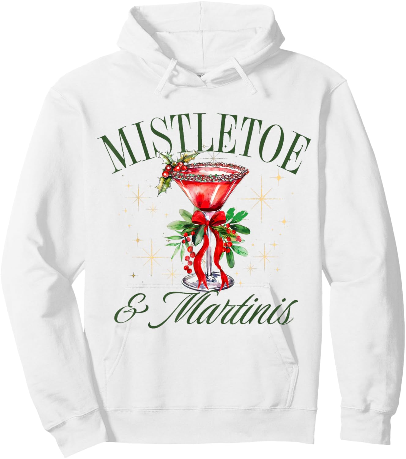 Mistletoe And Martinis, Christmas Mistletoe Xmas Holiday Hoodie - Hoodie | White