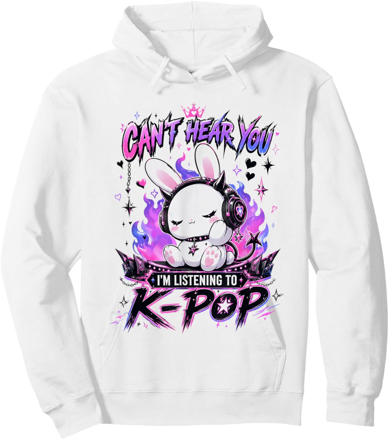 Kpop Rabbit K-pop Can't Hear You I'm Listening Kpop Hoodie - Hoodie | White