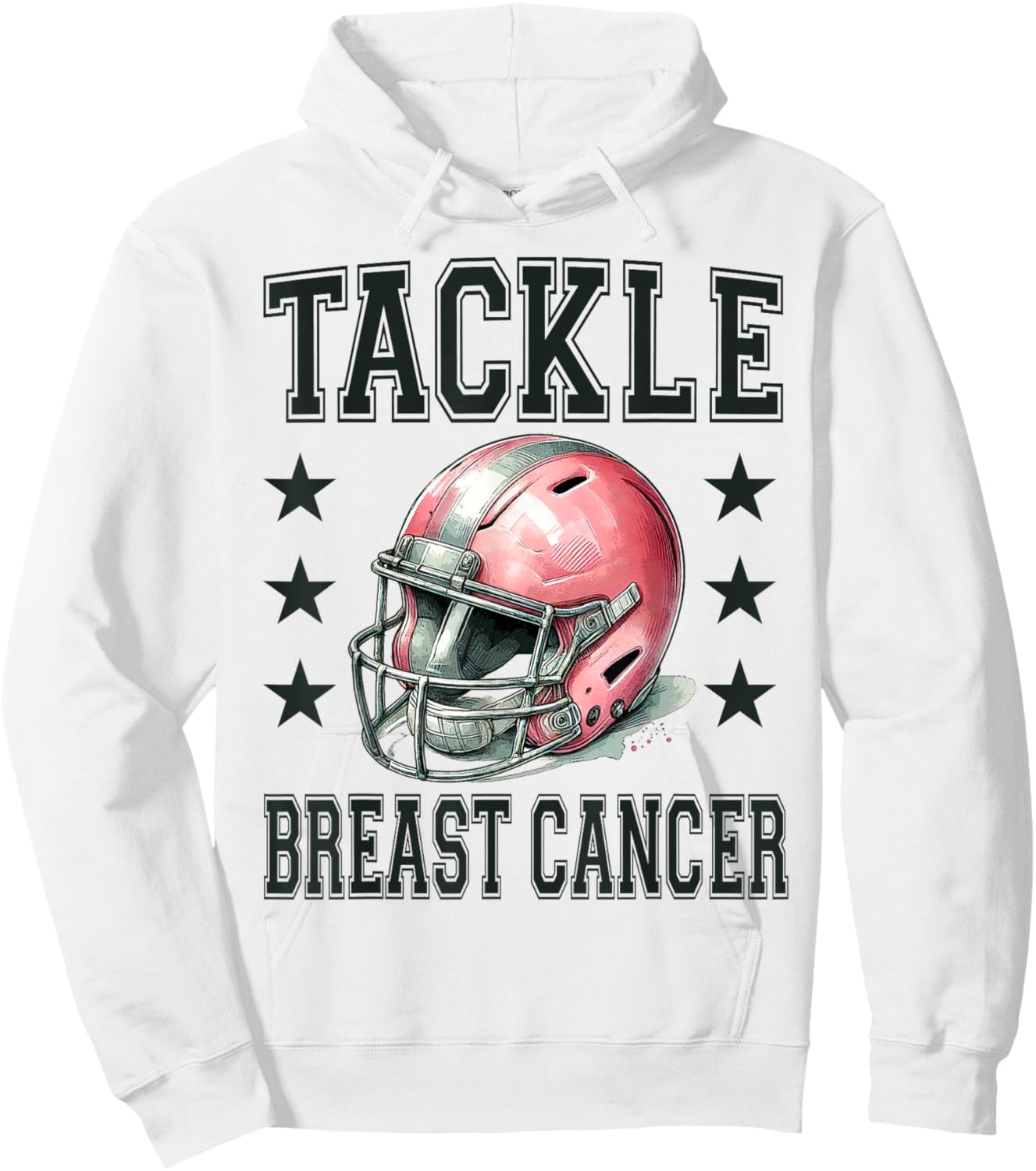 Tackle Breast Cancer Pink Football Helmet Awareness Design Hoodie - Hoodie | White