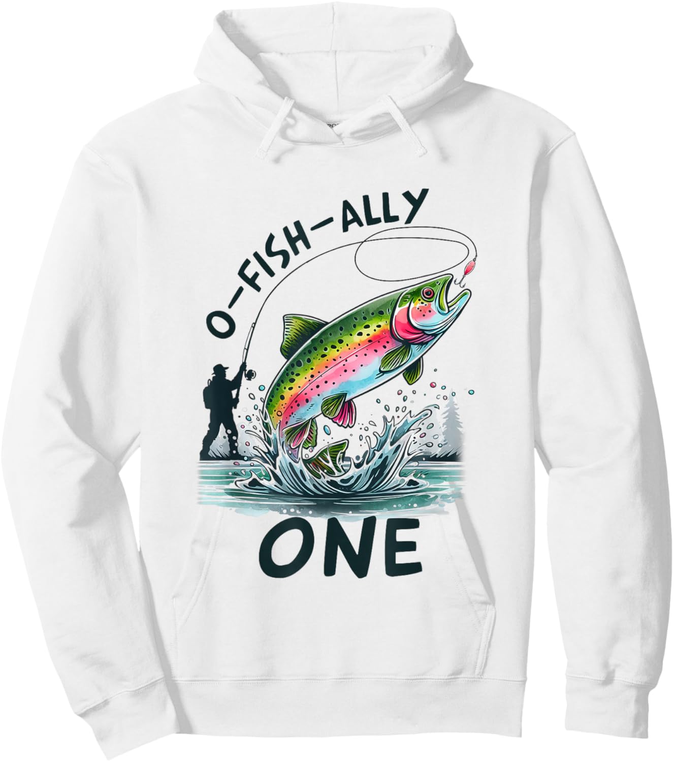 O Fish Ally One 1st Fishing First Birthday Party Fisher Boys Hoodie - Hoodie | White
