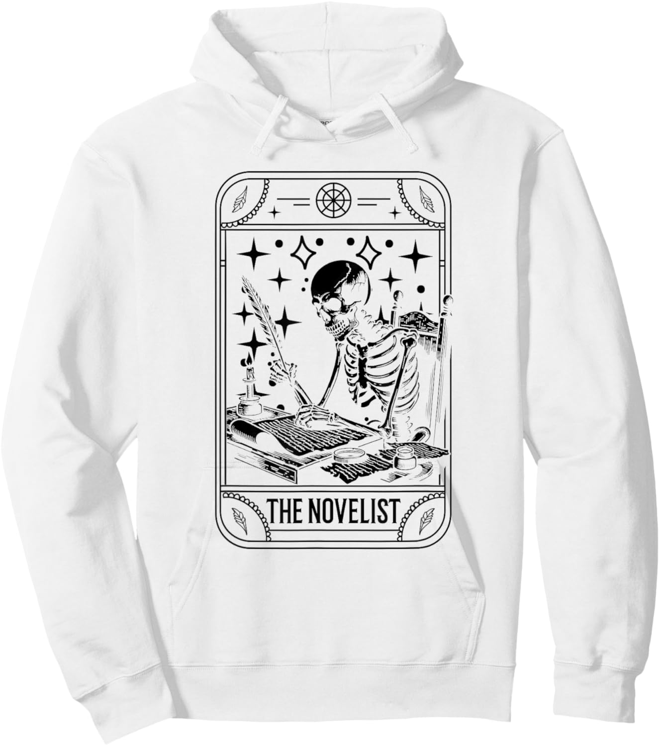 Writer Novelist Book Poetry - Author Skeleton Tarot Card Hoodie - Hoodie | White