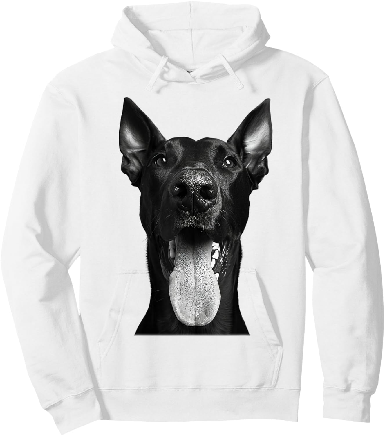 Cool Doberman Sticking Tongue Out Playful Defiance Hoodie - Hoodie | White