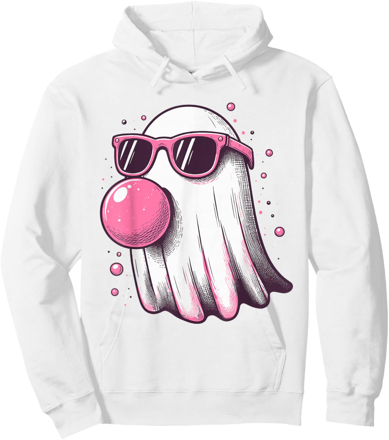 Ghost Bubble Gum Sunglasses Happy Halloween Boo Men Women Hoodie - Hoodie | White