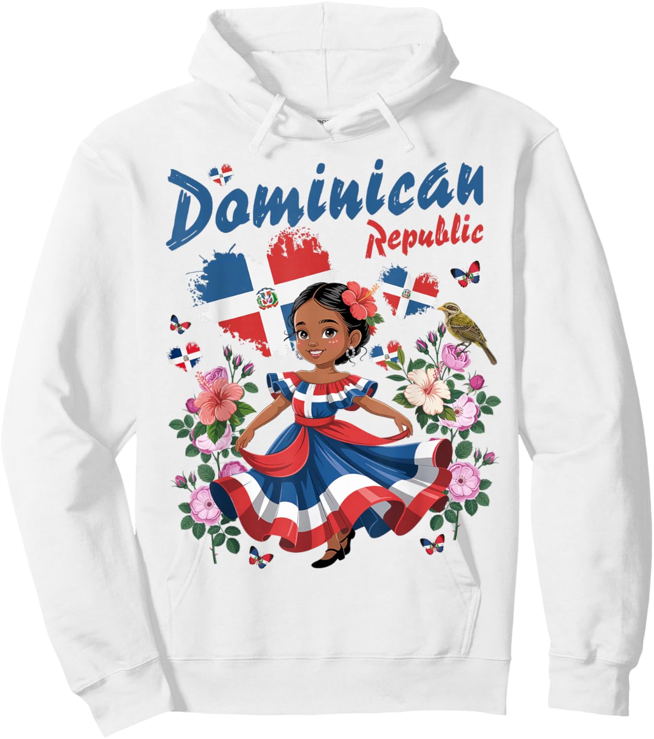 Dominican Republic Flag Outfit Idea for Girls Dominicana Hoodie - Hoodie | White