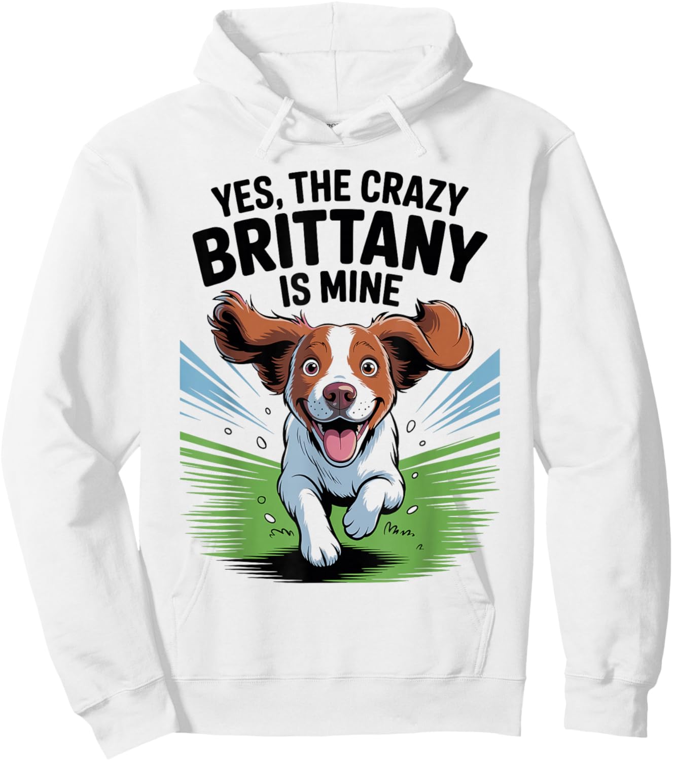 Cute Pet Owner Dog Breed Lover Cartoon Style Funny Brittany Hoodie - Hoodie | White