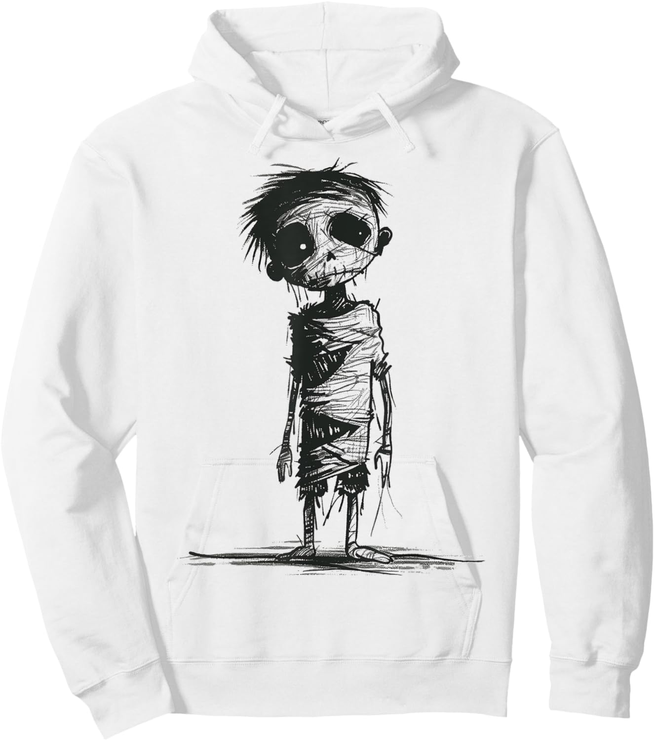 Zombie Costume Halloween Graphic Art Zombie Hoodie - Hoodie | White